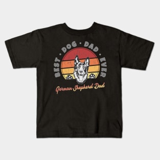 German Shepherd Dad Retro Sunset Kids T-Shirt